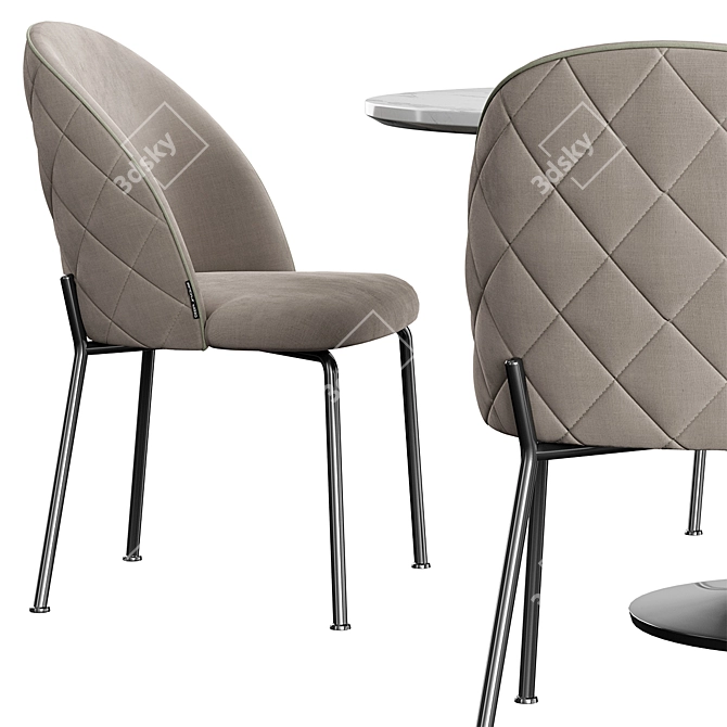 Dijon Chair Table Set - Elegant and Compact 3D model image 4
