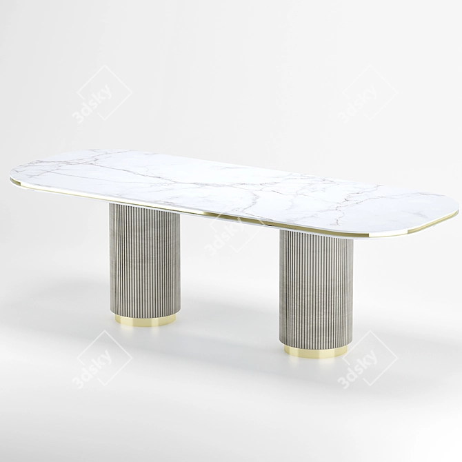 Sleek Modern Dining Table 3D model image 1