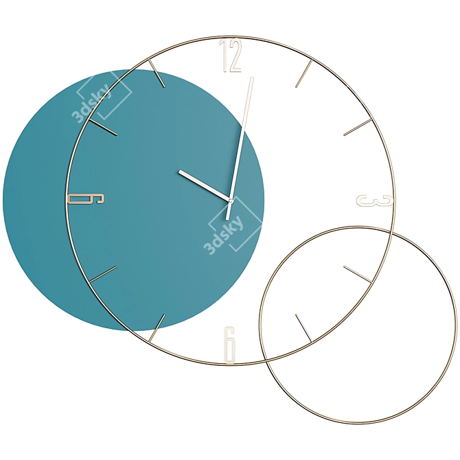 Contemporary Oversized Round Wall Clock 3D model image 1