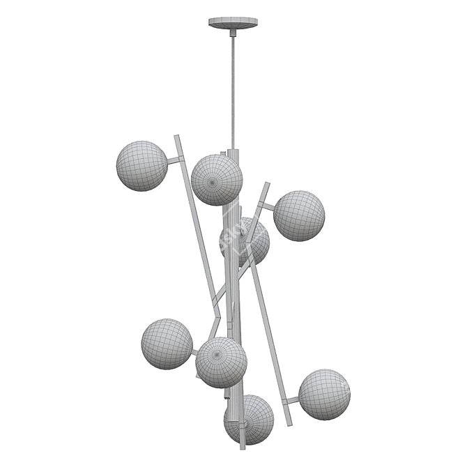 Elegant LED Foyer Chandelier 3D model image 2