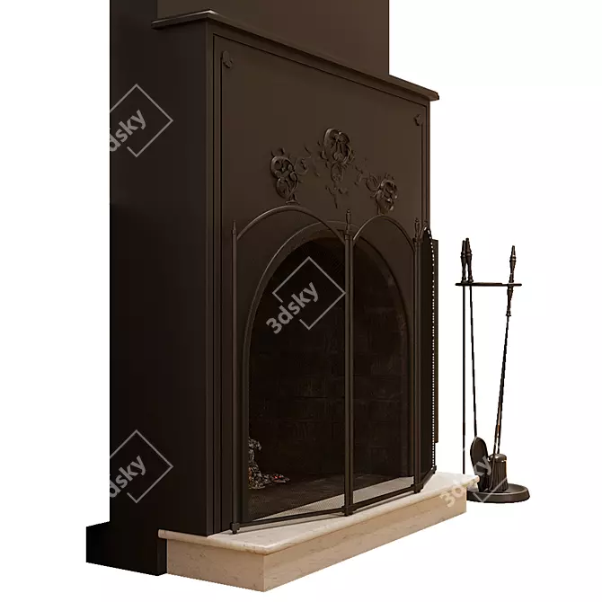 Fireplace Set with Authentic Design  Elegant and Functional 3D model image 3