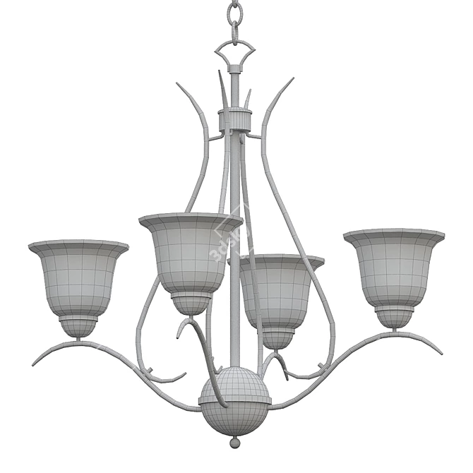 Elegant Aspen 22" Chandelier 3D model image 2