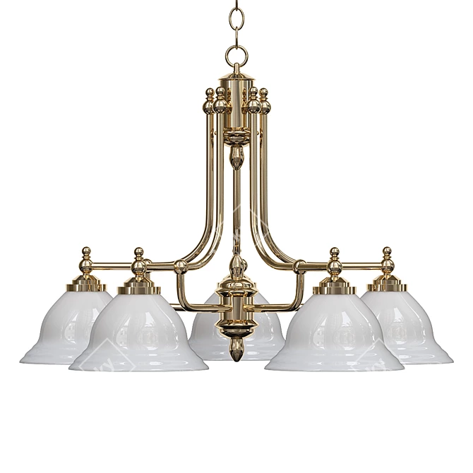 Antique Brass North Port Chandelier 3D model image 1