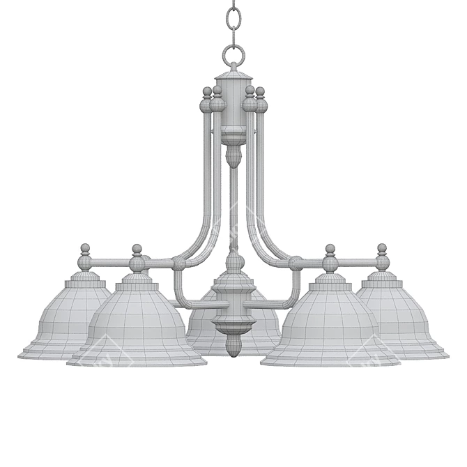 Antique Brass North Port Chandelier 3D model image 2