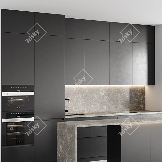  Sleek Modern Kitchen Design 3D model image 4