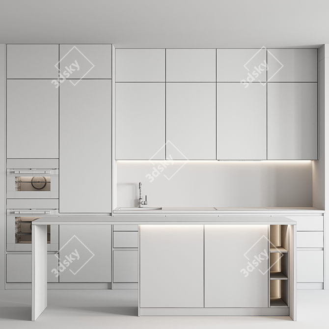  Sleek Modern Kitchen Design 3D model image 5