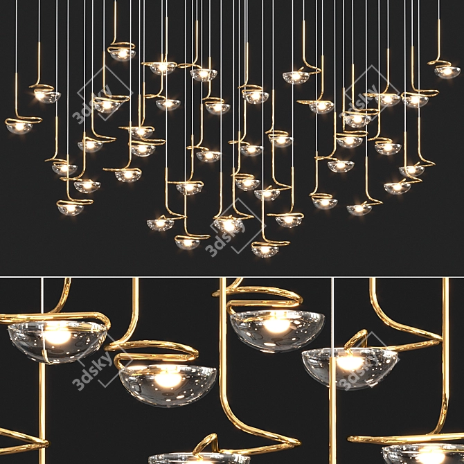 Elegant Jackie O Chandelier 3D model image 1