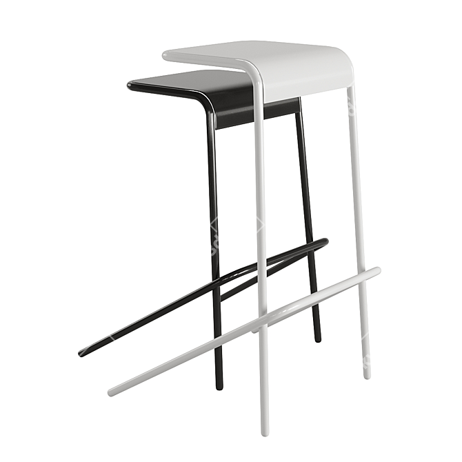 Sleek & Stackable Cappellini Alodia Stools 3D model image 3