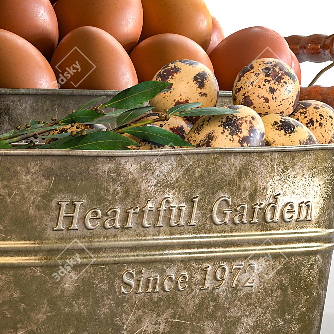 Elegant Egg Baskets: Chicken & Quail Eggs 3D model image 3