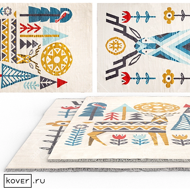 Modern Art de Vivre Carpets | Set of 4 3D model image 1