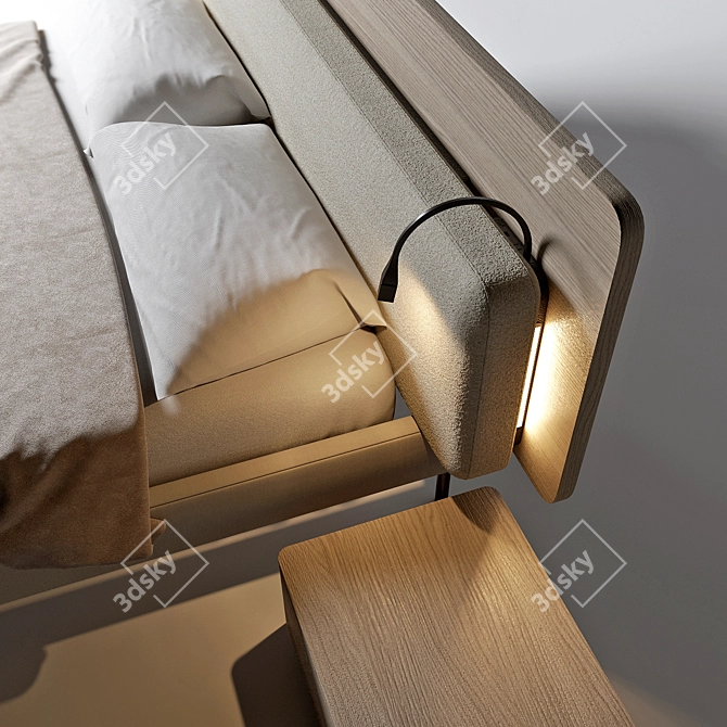 Zegen's Friendly Bed: Designer Elegance 3D model image 2