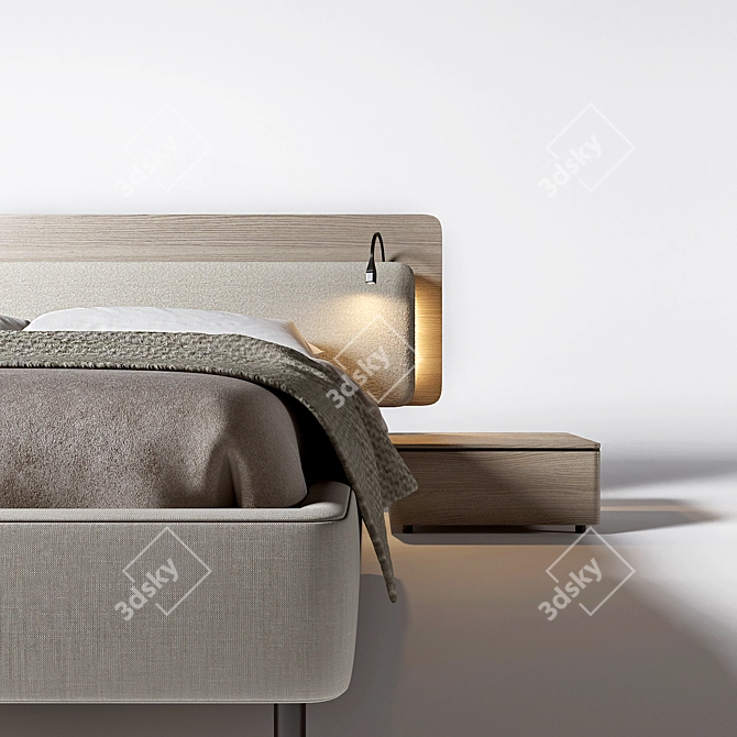 Zegen's Friendly Bed: Designer Elegance 3D model image 3