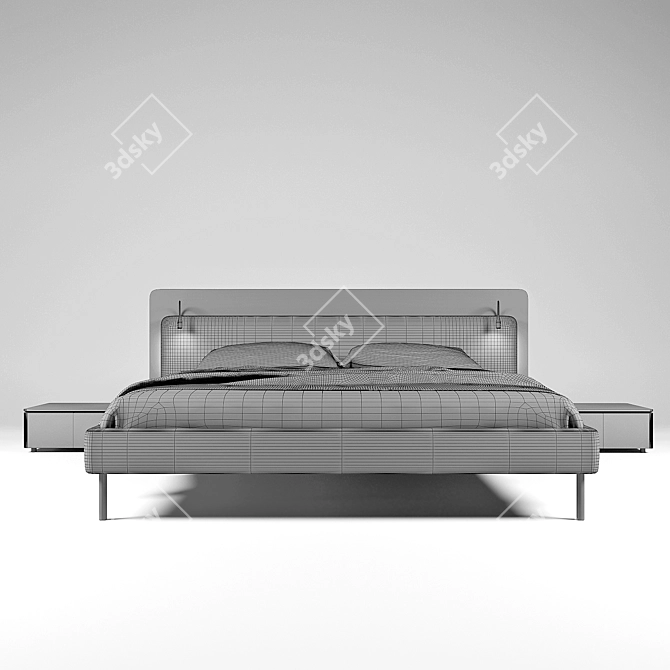 Zegen's Friendly Bed: Designer Elegance 3D model image 4