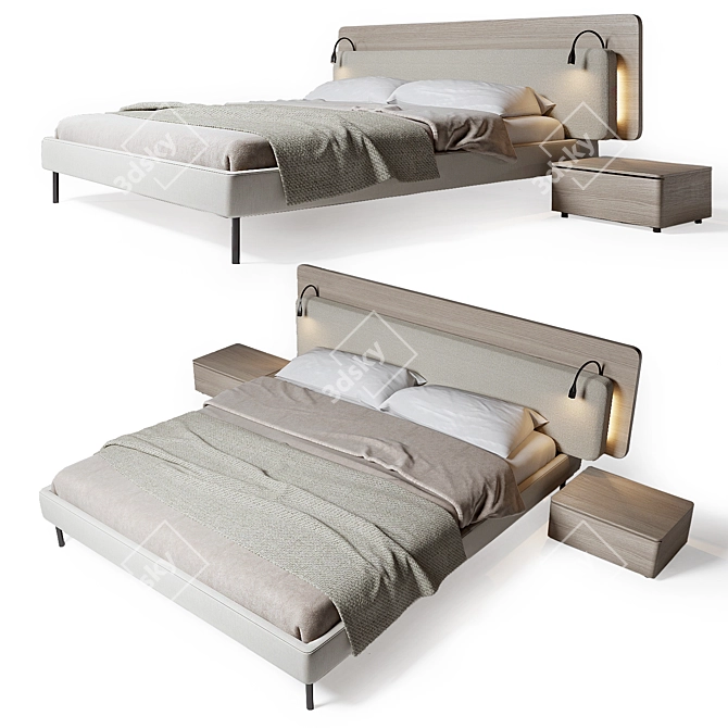 Zegen's Friendly Bed: Designer Elegance 3D model image 5