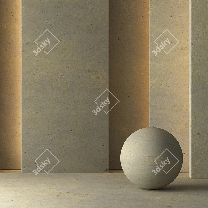 Yellow Concrete Material 17 - PBR Texture 3D model image 1