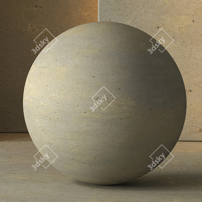 Yellow Concrete Material 17 - PBR Texture 3D model image 2