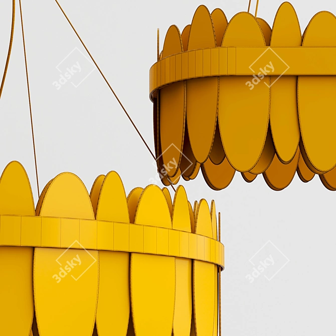 Elegant Pierre Chandelier: Metal & Glass 3D model image 4