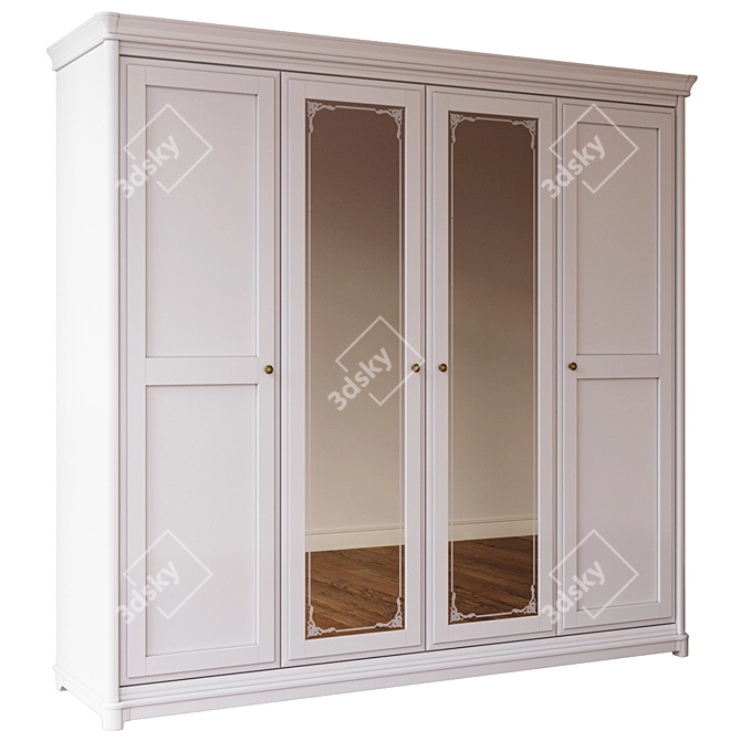 Riviera Collection Wooden Wardrobe: Elegant and Spacious 3D model image 2