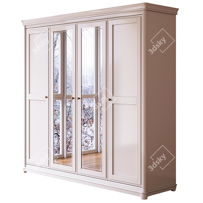 Riviera Collection Wooden Wardrobe: Elegant and Spacious 3D model image 4