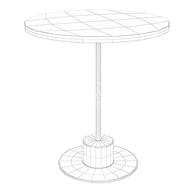 Stylish Divian Metal Table 3D model image 2