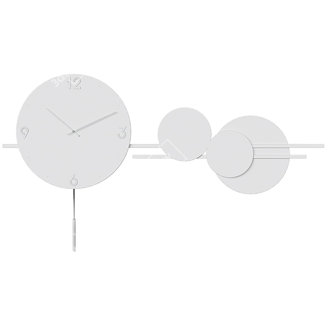 Modern Geometric Oversized Wall Clock 3D model image 2