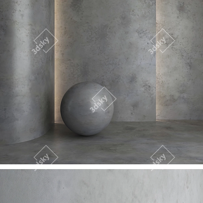 Seamless Decorative Concrete Textures 3D model image 4