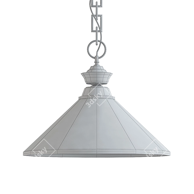 Satin Gold Metal Shade Pendant 3D model image 2