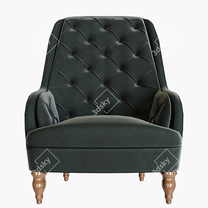 Elegant Epoque Armchair 3D model image 2