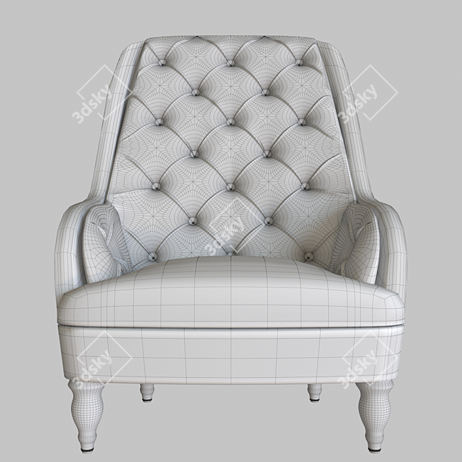 Elegant Epoque Armchair 3D model image 3