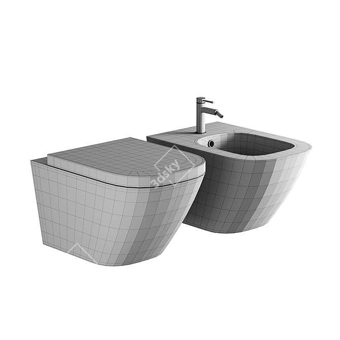 Roca The Gap 34647L000 Wall-Mounted Toilet 3D model image 2