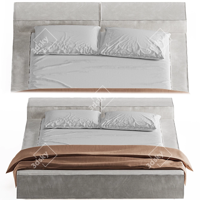 Luxurious Extrasoft Bed by Living Divani 3D model image 1