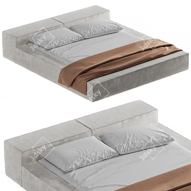 Luxurious Extrasoft Bed by Living Divani 3D model image 2