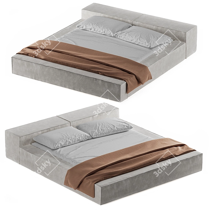 Luxurious Extrasoft Bed by Living Divani 3D model image 3