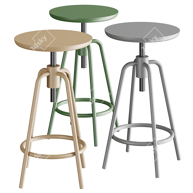  Stylish AROUND Stool - Adjustable Height 3D model image 4