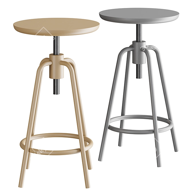  Stylish AROUND Stool - Adjustable Height 3D model image 1