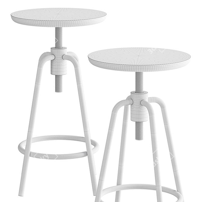  Stylish AROUND Stool - Adjustable Height 3D model image 3