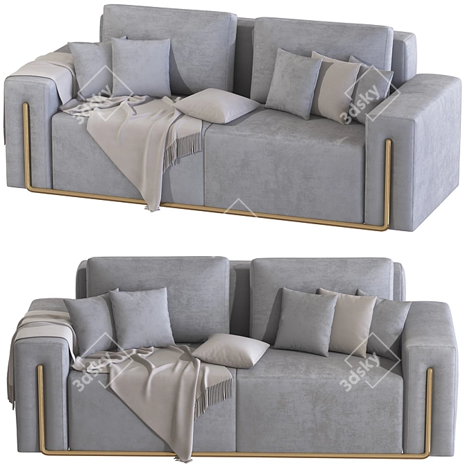 Modern Cotton Linen Sofa 3D model image 1