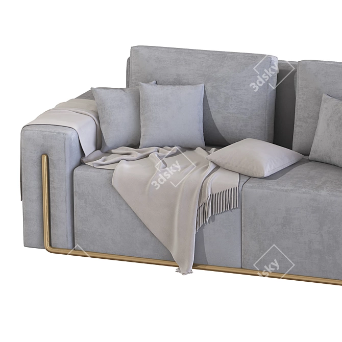 Modern Cotton Linen Sofa 3D model image 2