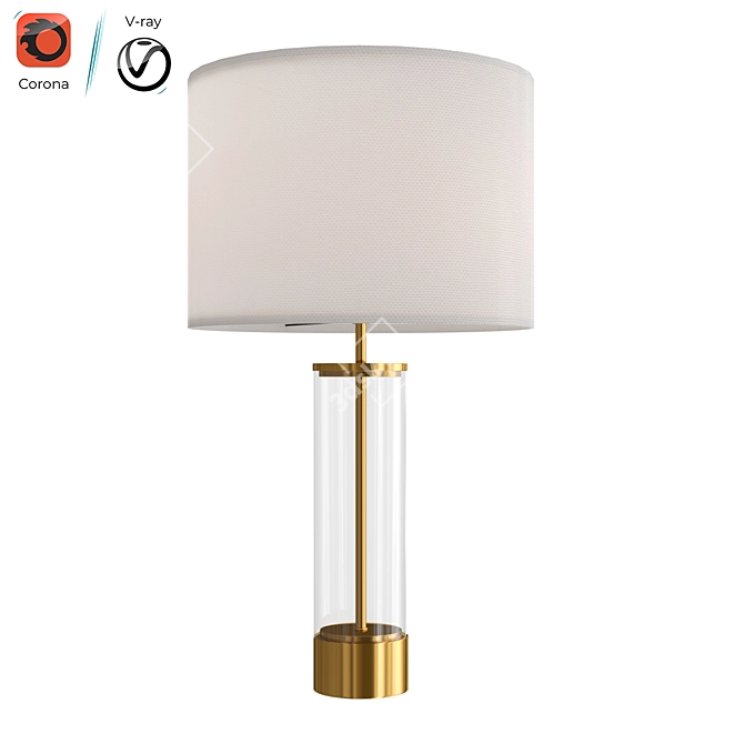 Sleek Acrylic USB Table Lamp 3D model image 1