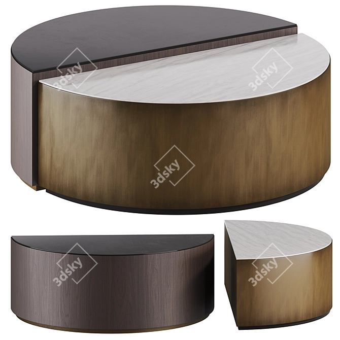 Elegant Marble Coffee Table 3D model image 2