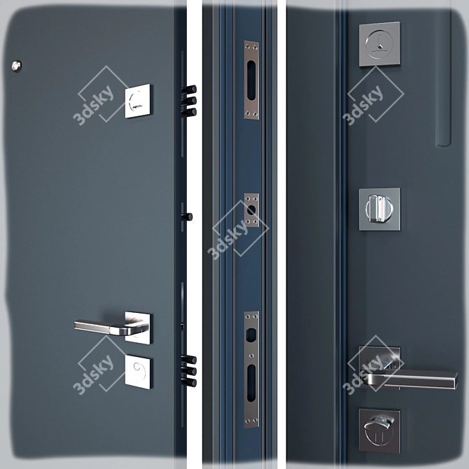 Nostra Favorit Metal Entrance Door: Sleek Design, High Security 3D model image 2