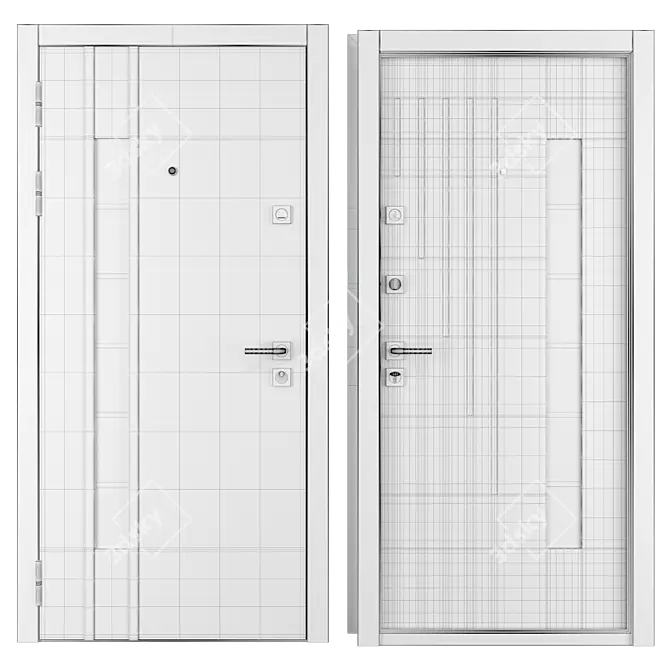 Nostra Favorit Metal Entrance Door: Sleek Design, High Security 3D model image 4