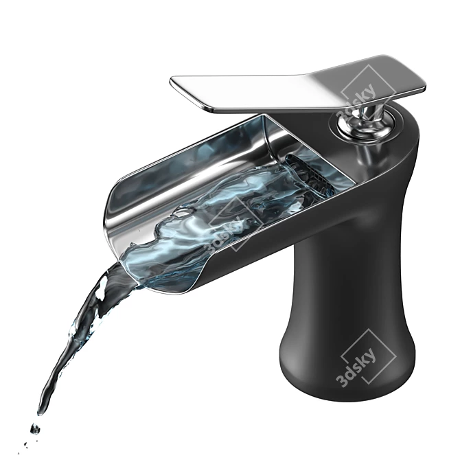 Elegant Waterfall Basin Faucet 3D model image 3