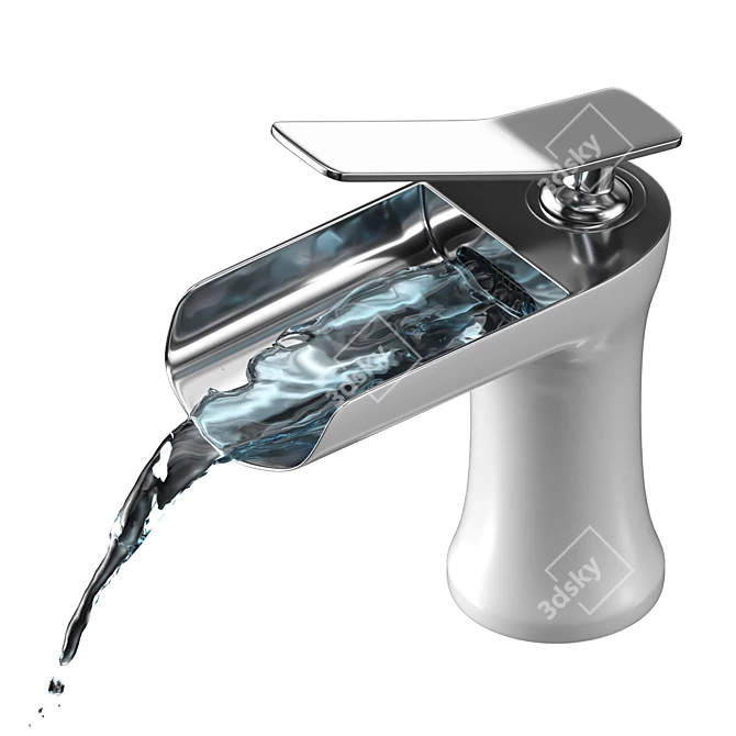 Elegant Waterfall Basin Faucet 3D model image 6