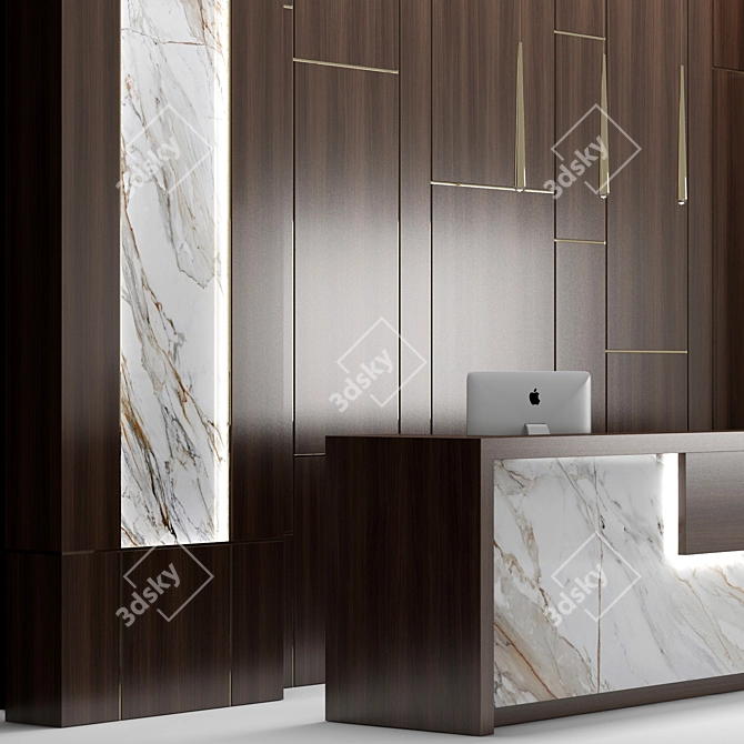 Stylish Reception Desk 3D model image 2