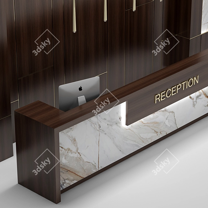 Stylish Reception Desk 3D model image 3