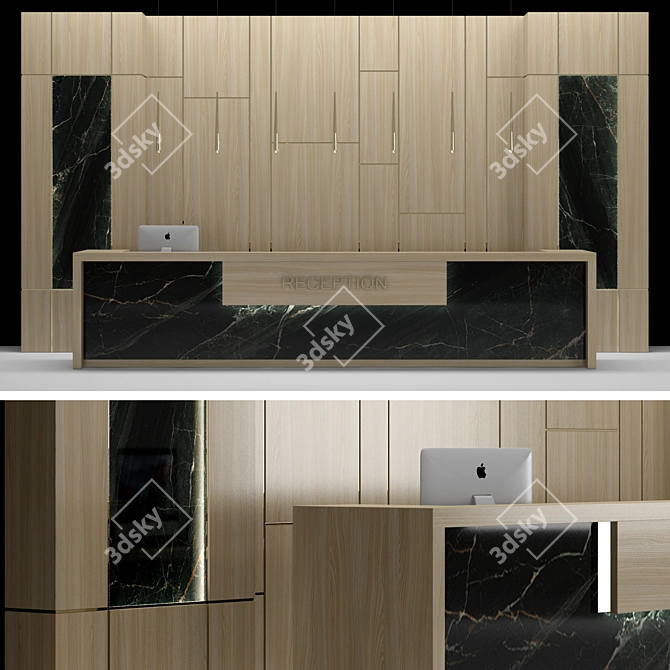 Stylish Reception Desk 3D model image 4