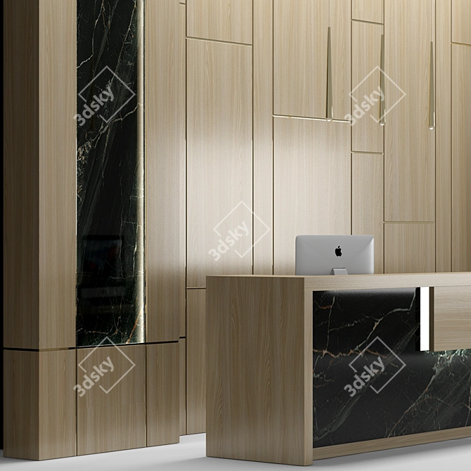 Stylish Reception Desk 3D model image 5