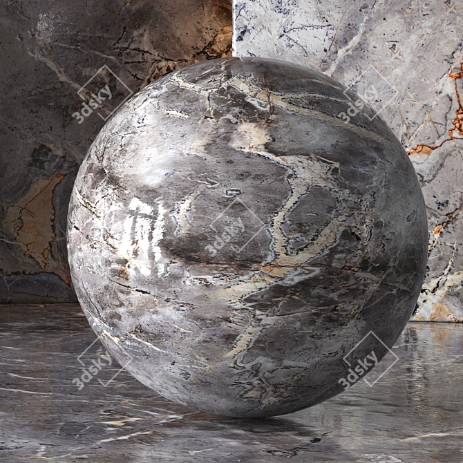 Luxury Gray Marble: Seamless Tileable Texture 3D model image 2