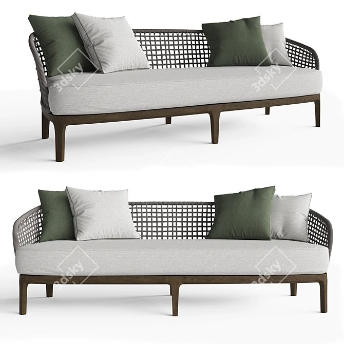 Elegant Lungotevere Sofa by Meroni and Colzani 3D model image 1